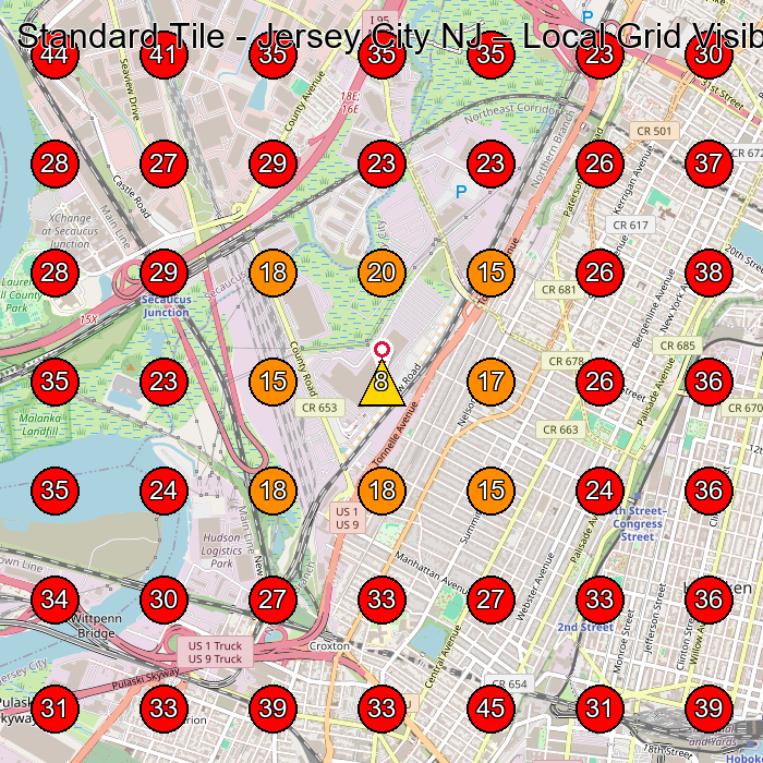 Standard Tile - Jersey City NJ GeoGrid visibility map for Tile Store in New York